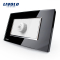 Prise de ventilateur de vitesse en verre trempé de luxe standard US / AU de Livolo VL-C391S-82